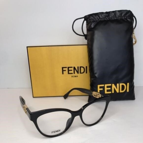 FENDI Demo Cat Eye Ladies Eyeglasses Item FE50026I 001 - Picture 1 of 10